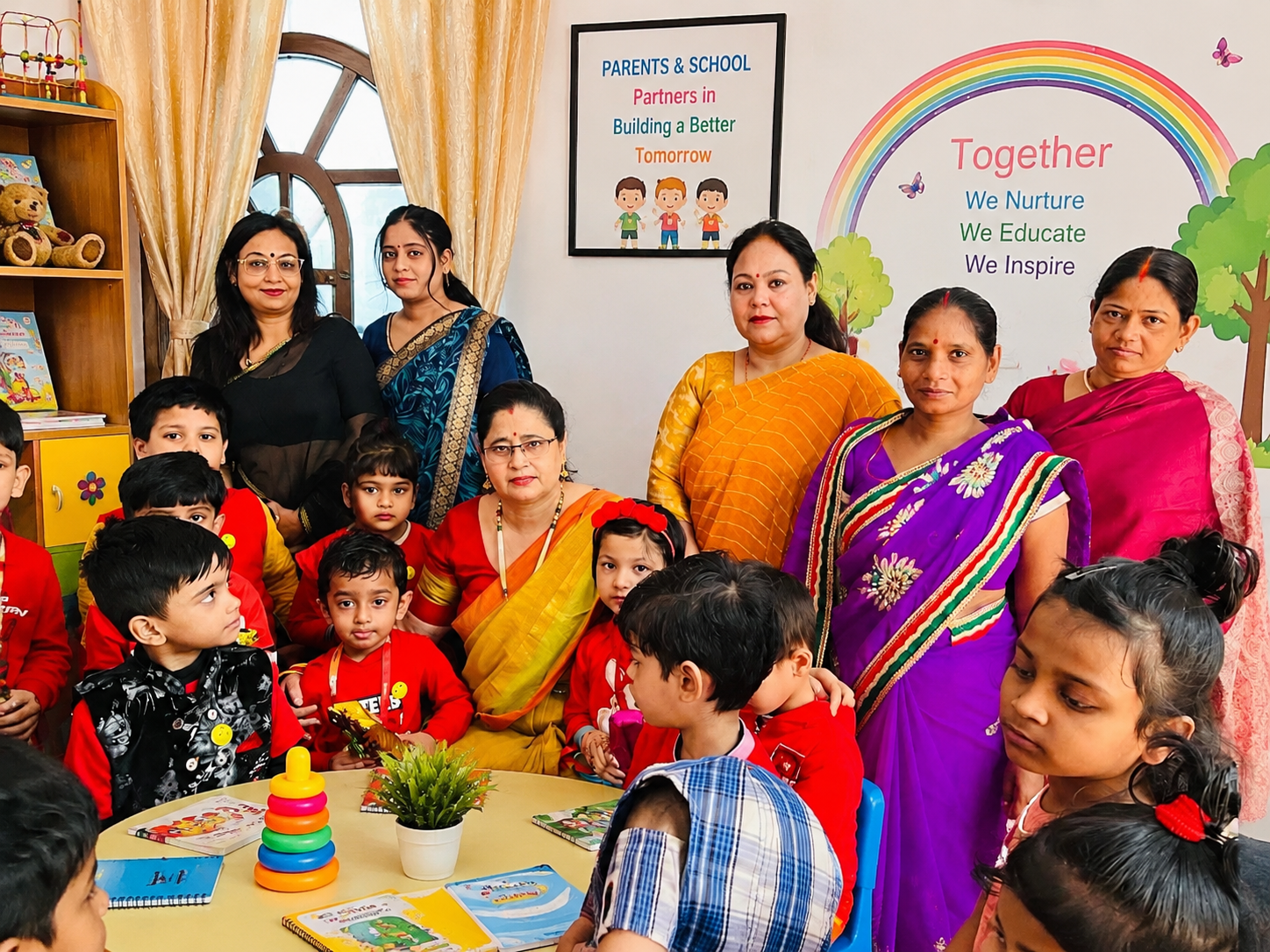 Parents and teachers working together at Elina Kindergarten